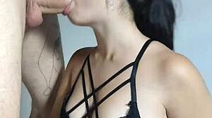 deepthroat tits cum