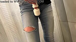 jeans pee blowjob