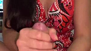 Pink Lingerie Handjob