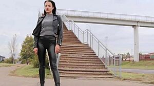 Leather Heels Tease