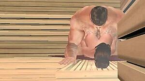 sauna cheerleader fuck