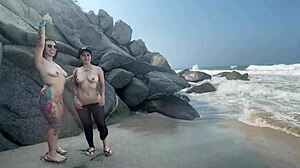 Nudist Beach Threesome