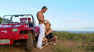 blonde anal outdoor