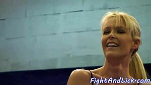 Lesbian Wrestling Kiss