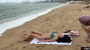 beach tit cumshot