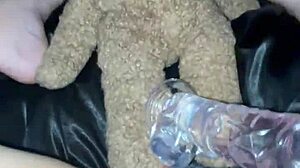 Virgin glass dildo play
