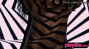 Petite Ebony Milf Strip
