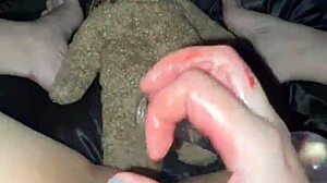 Virgin glass dildo play