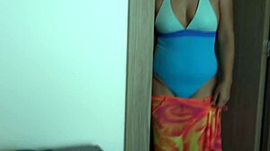 milf shows hairy pussy