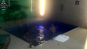 pool threesome fun