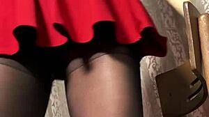 Short skirt stockings video