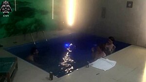 pool threesome fun