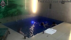 pool threesome fun