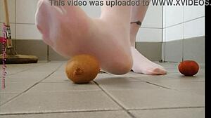 foot play in pantyhose