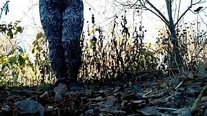 mature pissing in nature