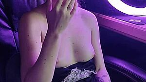 Lady smokes cigarette