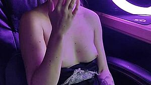 Lady smokes cigarette