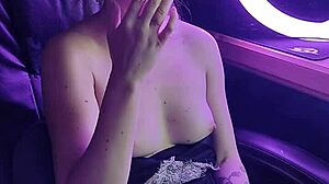 Lady smokes cigarette