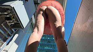 Public Upskirt Tease