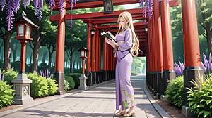 Ai Blonde Kneeling Scene
