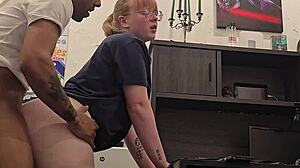 pawg bent over office