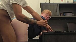 pawg bent over office