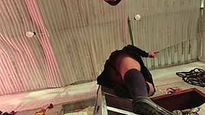 Latina upskirt tease