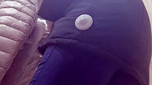 Woman tries small jeans