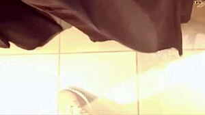 Woman tries small jeans
