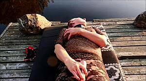 birgit pissing outdoors