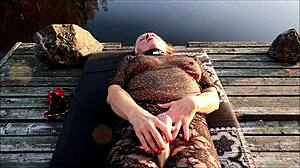 birgit pissing outdoors